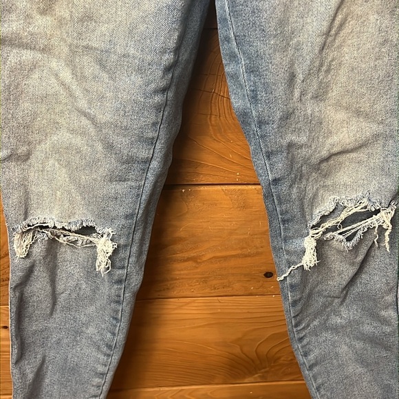 We the Free by Free People Womens Jeans 30 Blue Distressed High Rise raw hem Y2K - Picture 4 of 8